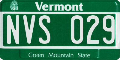 VT license plate NVS029