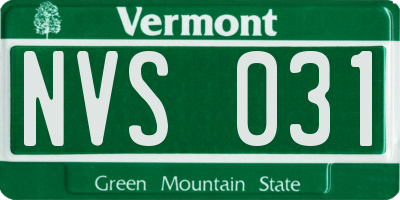 VT license plate NVS031