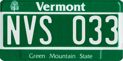 VT license plate NVS033