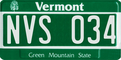 VT license plate NVS034