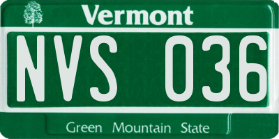 VT license plate NVS036
