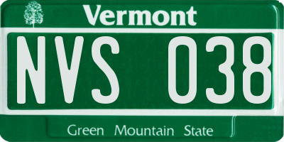 VT license plate NVS038