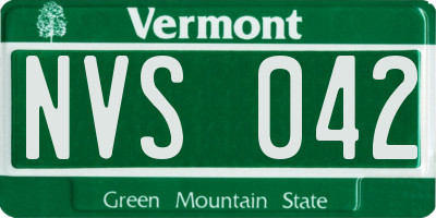 VT license plate NVS042