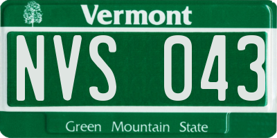 VT license plate NVS043