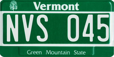 VT license plate NVS045