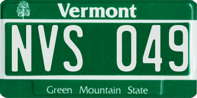 VT license plate NVS049