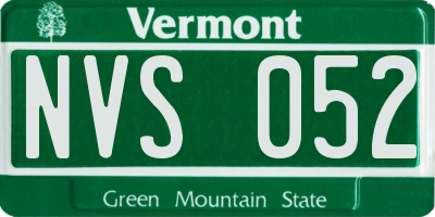 VT license plate NVS052
