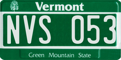 VT license plate NVS053