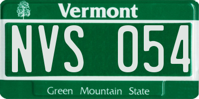 VT license plate NVS054
