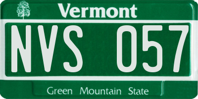 VT license plate NVS057
