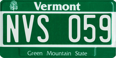 VT license plate NVS059