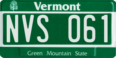 VT license plate NVS061