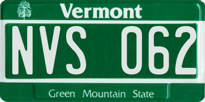 VT license plate NVS062