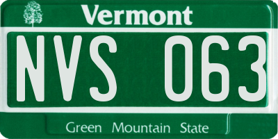 VT license plate NVS063