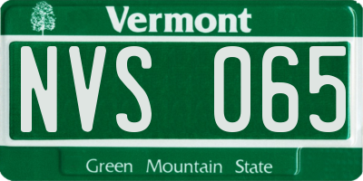 VT license plate NVS065