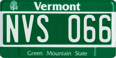 VT license plate NVS066