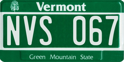 VT license plate NVS067