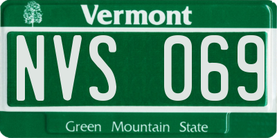 VT license plate NVS069