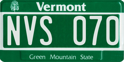 VT license plate NVS070