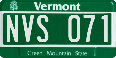 VT license plate NVS071
