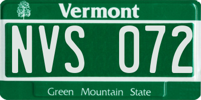 VT license plate NVS072