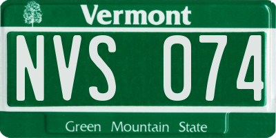 VT license plate NVS074