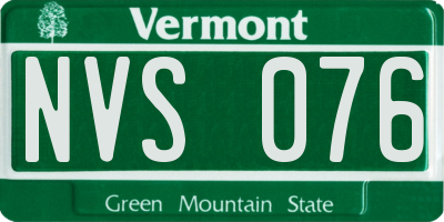 VT license plate NVS076