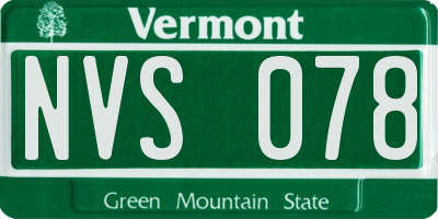 VT license plate NVS078