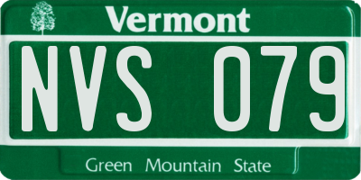 VT license plate NVS079