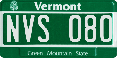 VT license plate NVS080