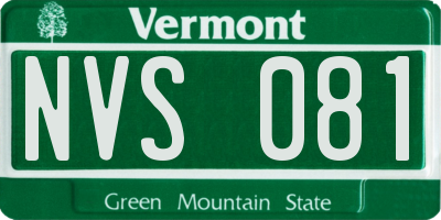 VT license plate NVS081