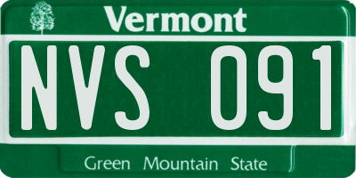 VT license plate NVS091
