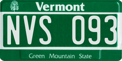 VT license plate NVS093