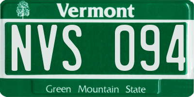 VT license plate NVS094