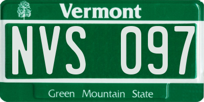 VT license plate NVS097