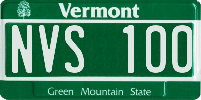 VT license plate NVS100