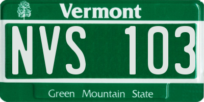 VT license plate NVS103