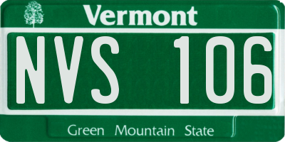 VT license plate NVS106