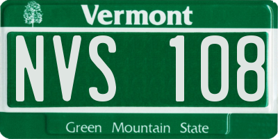 VT license plate NVS108