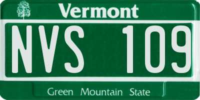 VT license plate NVS109
