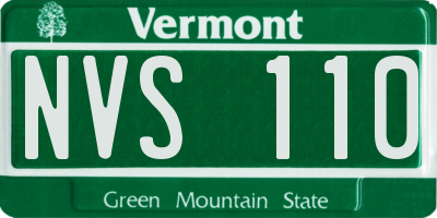 VT license plate NVS110