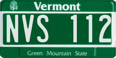 VT license plate NVS112