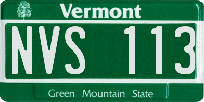 VT license plate NVS113