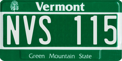 VT license plate NVS115
