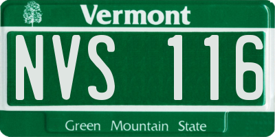 VT license plate NVS116