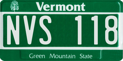 VT license plate NVS118