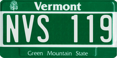 VT license plate NVS119