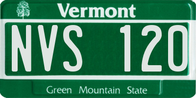 VT license plate NVS120