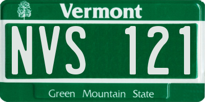 VT license plate NVS121