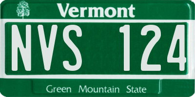 VT license plate NVS124